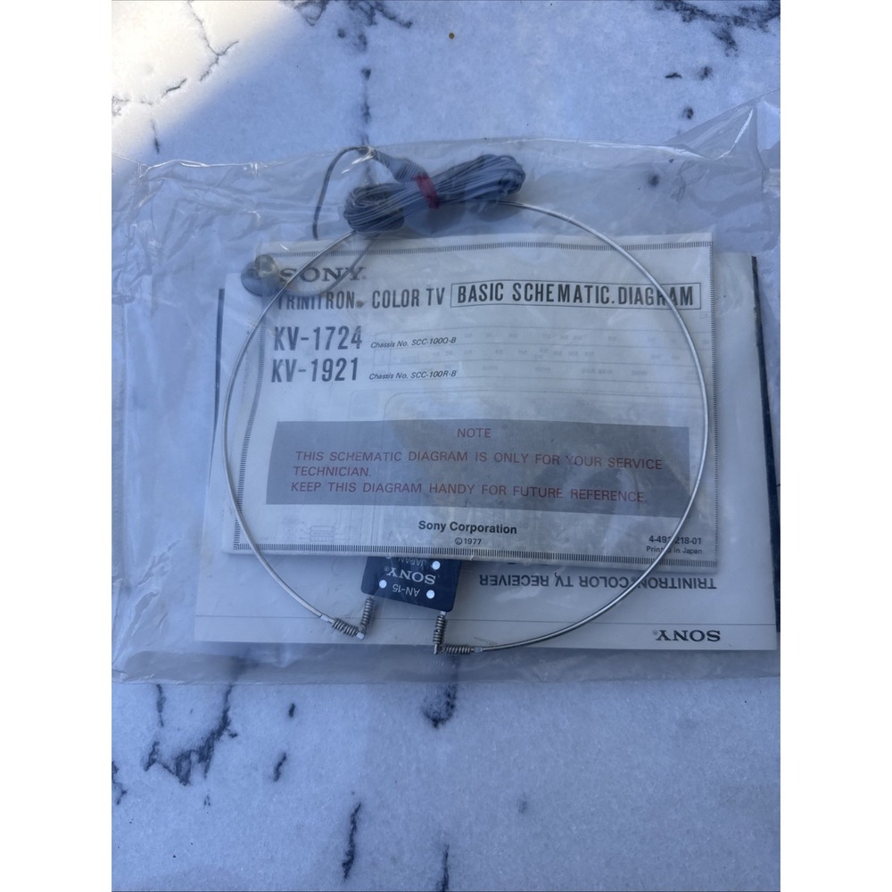 Vintage Sony Trinitron Schematic KV-1724 KV-1921 Antenna AN-16 NOS